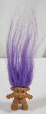 Vintage Mini Purple Hair & Purple Heart Troll Doll