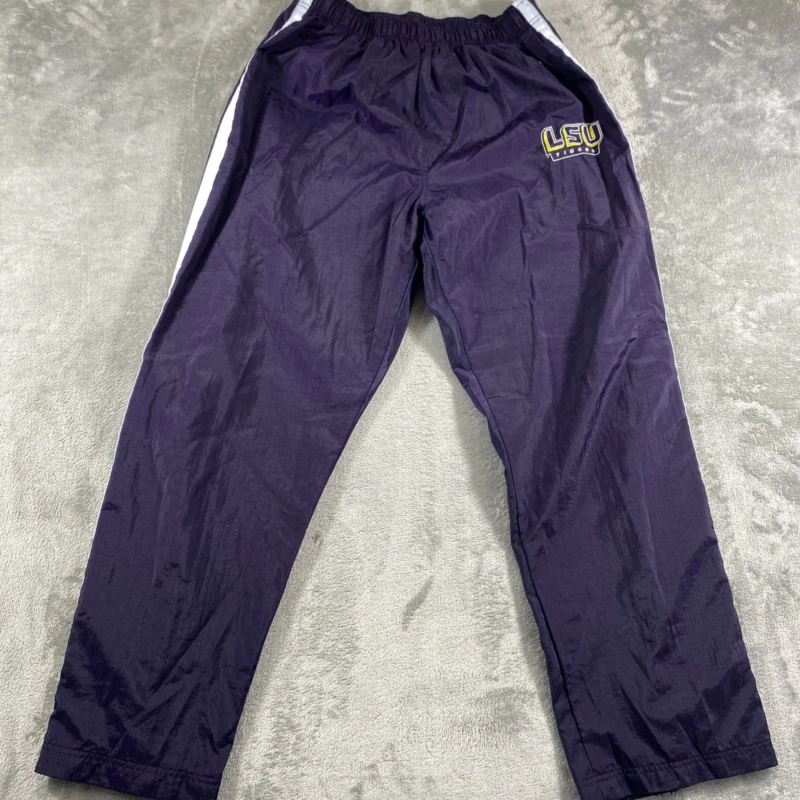 Vtg 90s Champion Snap Track Pants XL Purple LSU Tigers Tear Away Warm Up Y2K