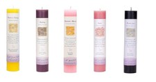 Crystal Journey Reiki Charged Herbal Pillar Candle Inspirational Labels - 5