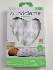 SwaddleMe by Ingenuity Pod Gray Elephants 1 Pack 0-2 Months 5-12 Pounds