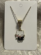 Hello Kitty Whimsical Groom Charm Cartoon Adorable Fashion Gold Necklace 18”