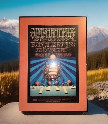 Framed 1968 1st Print Jimi Hendrix Experience Winterland Concert