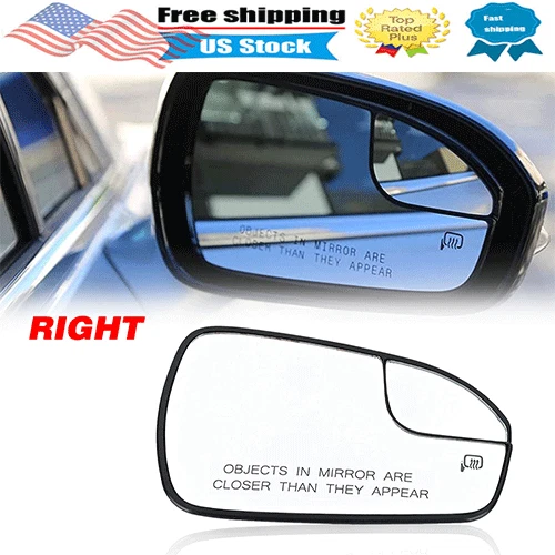 Passenger Side Mirror Glass Power Heated Right fits for Ford Fusion 2013 14-2020