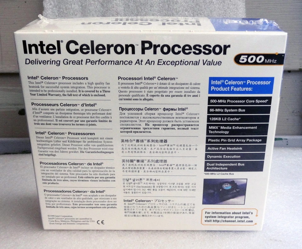 Intel Celeron 500 Mhz Socket 370 CPU Processor BX80524P500128SL3LQ NEW IN BOX - Image 2 of 3