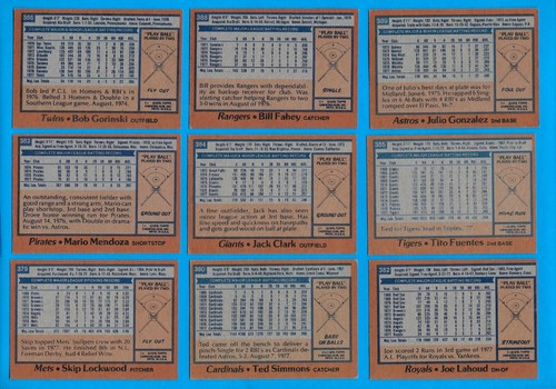 1978 TOPPS BASEBALL Singles - YOU PICK #201 - #400 - Most NM - Picture 358 of 396