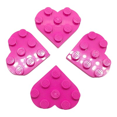 4x Lego  Platte Herzform 3x3 Rosa Bright Purple 6254513 39613 Deko Herz MOC Teil