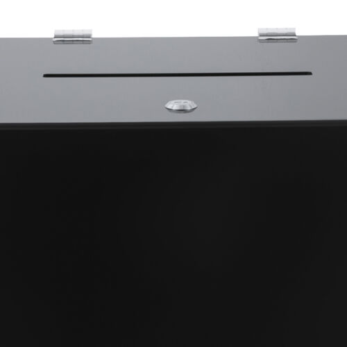 12*12*12in Black Deluxe Donation Box Tip Jar Ballot Suggestion With Lock USA - Picture 9 of 18