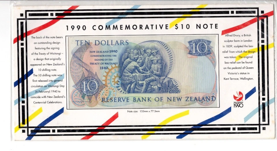 Nueva Zelanda 10 Dólares 1990 QEII UNC Conmemorativo SERIE BAJA CCC 2555 Foto 2 de 4