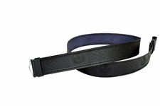 Leather Kilt Belt Adjustable size for Kilts Highland Black Thistle Embossed