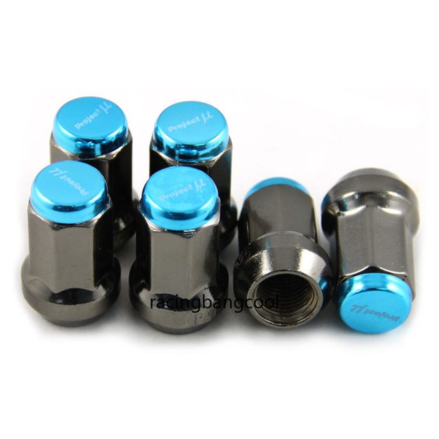 M12*1.5 Blue Project MU JDM Super 7 Lock Lug Nuts Teal Acorn Wheel Rims