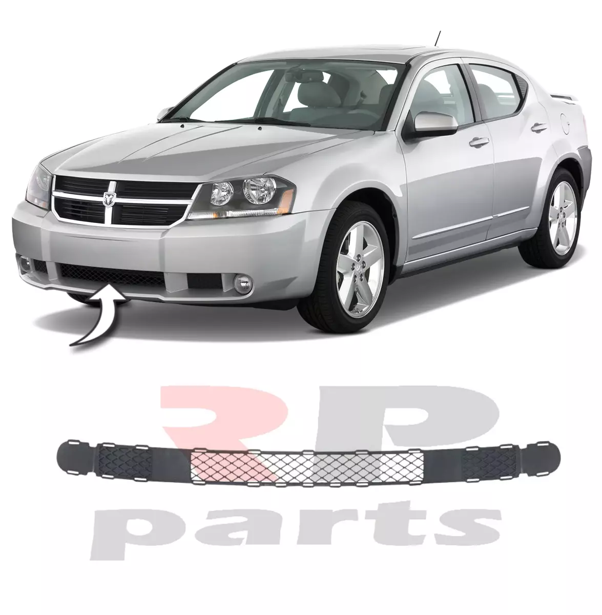 FOR DODGE AVENGER 2008 2013 NEW FRONT BUMPER LOWER CENTER GRILLE