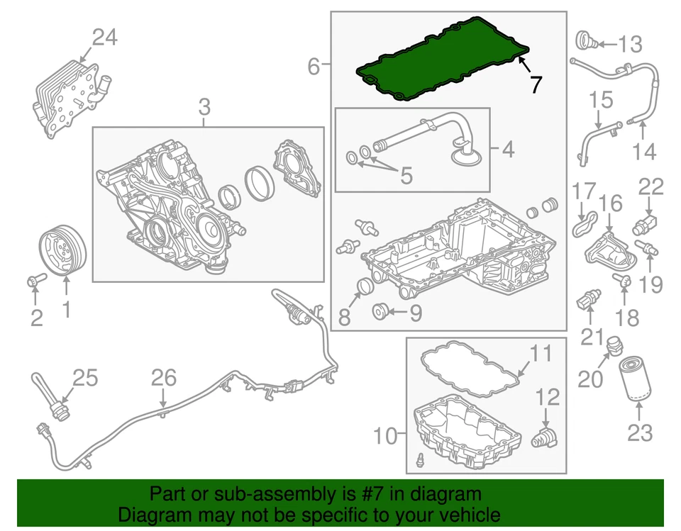 Junta de cárter de aceite original Ford BC3Z-6710-A Foto 4 de 4