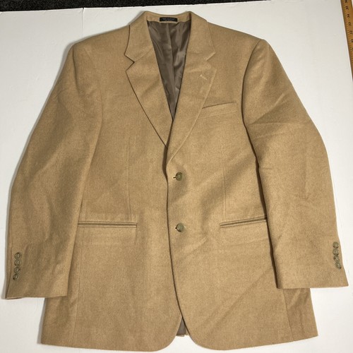 Vintage Kamelhaar Blazer Herren 40R Karamell Hellbraun Klassisch 2 Knopf Sport Mantel - Bild 1 von 16