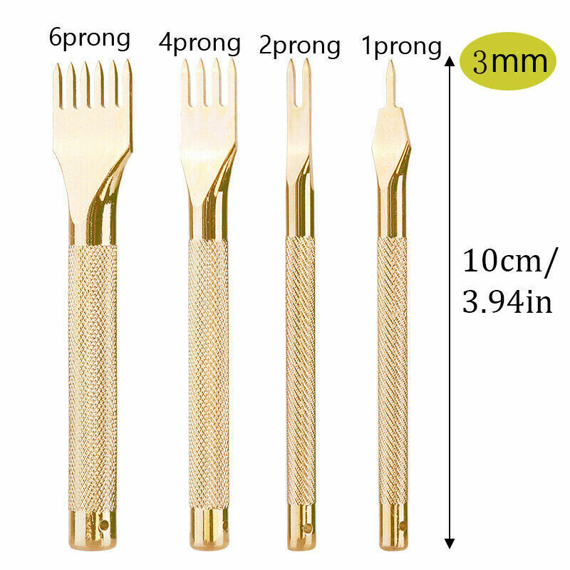 Leathercraft DIY Gereedschap 4 stuks 3-6mm 1 2 4 6 Prong Veters