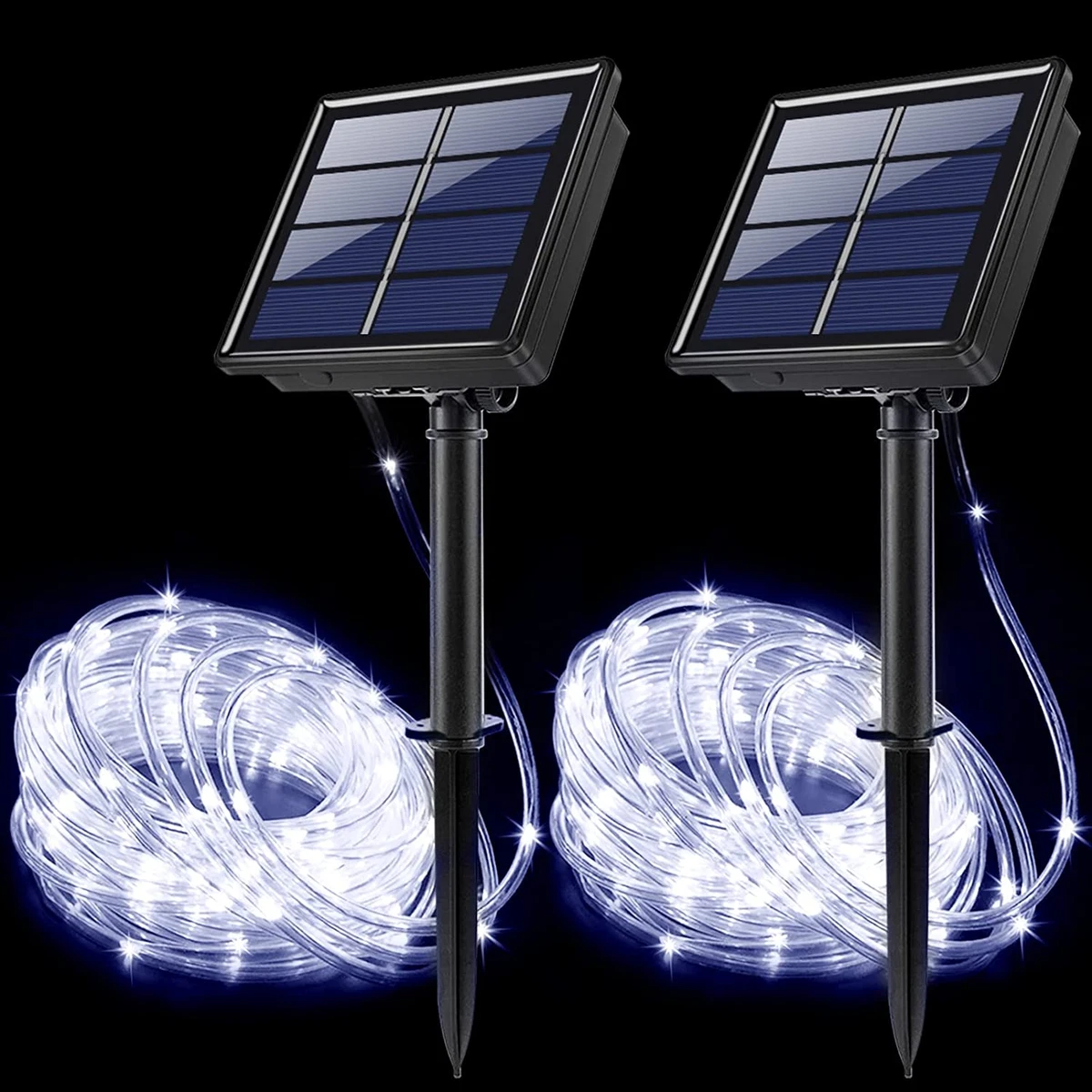 2 4 6PCS Solar String Rope Lights 33 Feet 100 LED Outdoors Tube