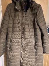 Ladies Barbour Green Hooded Padded Quilted Jacket Coat Size 16