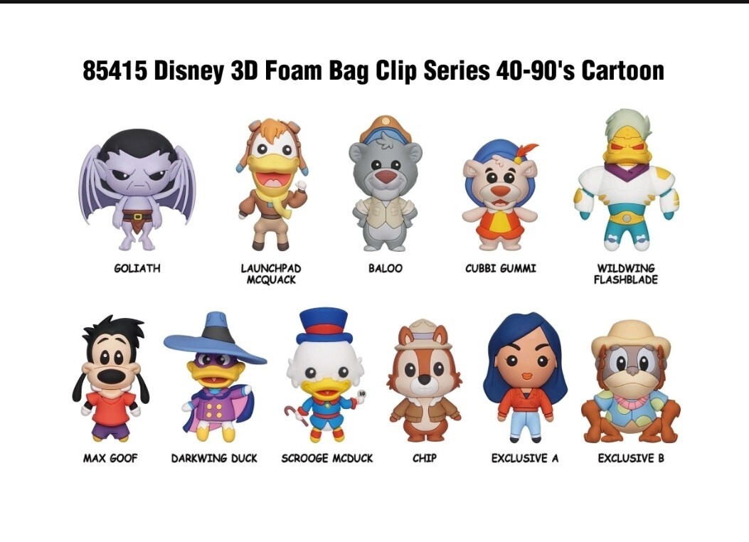 Disney 90's Cartoons 3D Foam Figure Bag Clip Series 40 Blind Bag