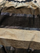 Designer Brown Grey Oatmeal Curtains Excon 78”w X 110”d Ex Long Show Home Stripe