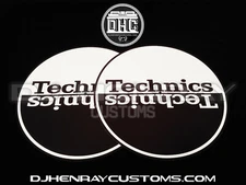 Technics White & Black halfmoom Dj Slipmats sl1200's mk5 m3d m5g / any turntable