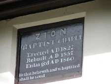 Photo 6x4 Cwmbelan Zion Baptist Chapel A close-up of the plaque on the ch c2006