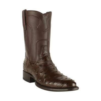 Los Altos BROWN GENUINE Full Quill Ostrich Roper WESTERN Boot Round Toe D 690307