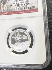 2013-S Silver Fort McHenry Quarter 25c NGC PF 70 ULTRA CAMEO-BEAUTIFUL!