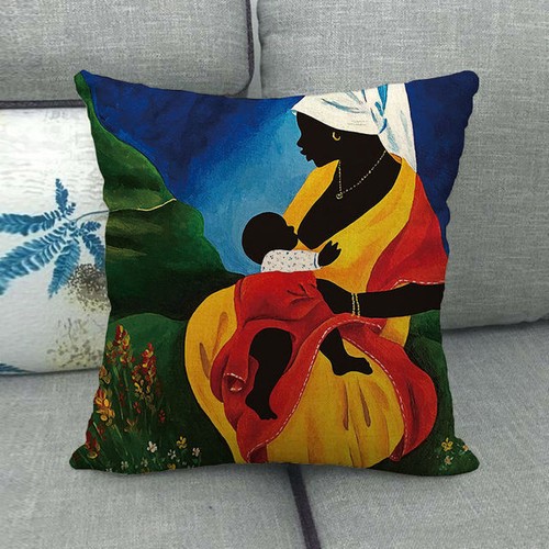 18" Portraits of African women Linen Cotton Throw Pillow Case Sofa Cushion Cover - Picture 5 of 24
