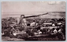Postcard View of Duluth's Harbor Entrance ship Canal Lake Superior Minnesota MN