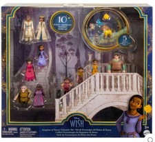 Disney Wish Kingdom of Rosas Character Small Doll Set, 10 Posable Mini Dolls 