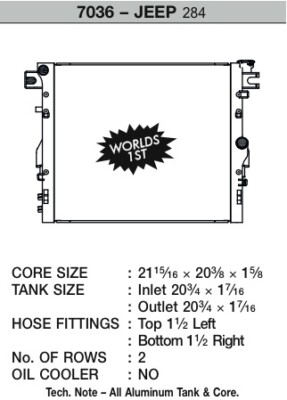 CSF Cooling - Racing & High Performance Division 7036 Fits 07-12 Jeep Wrangler (