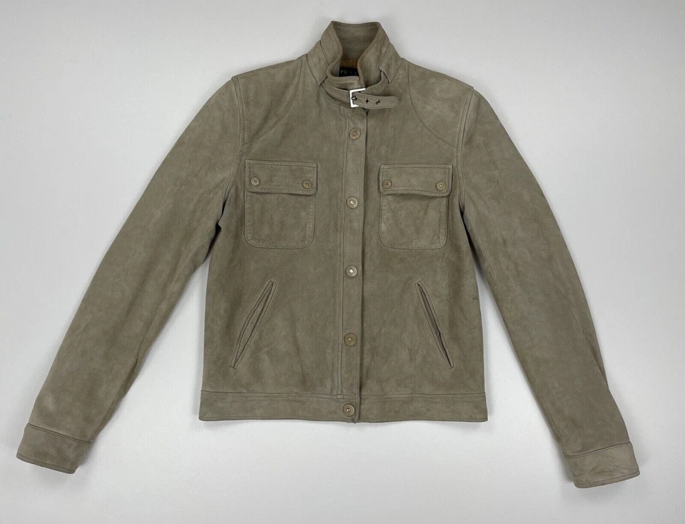 Ralph Lauren Black Label Women Suede Leather Jacket Size 8 - Image 3 of 4