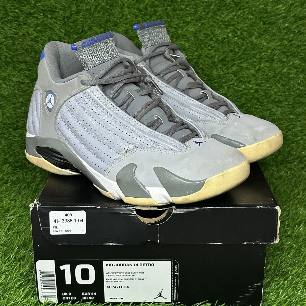 Size 10 - Air Jordan 14 Retro 'Wolf Grey' Grey/White/Blue 487471