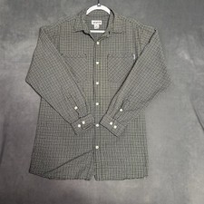 Carhartt Long Sleeve Button Down Shirt Size Medium Green Plaid Check Cotton