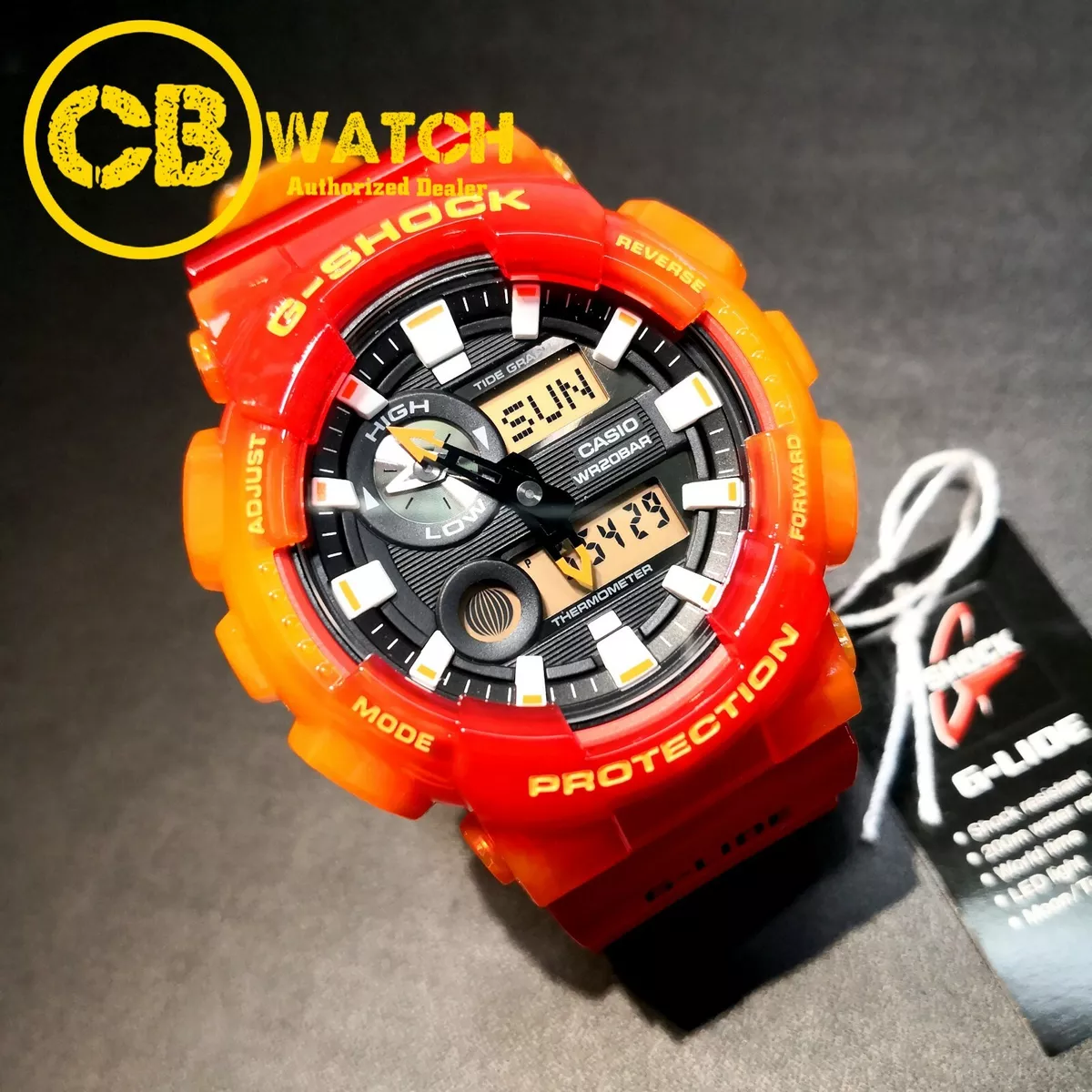 Reloj analógico-digital estándar GAX-100MSA-4A Casio G-SHOCK rojo