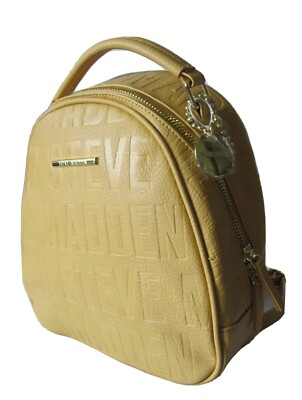 Steve Madden Yellow Embossed Backpack Steve Madden Mustard Yellow BTampa Logo Square Embossed  main image 2