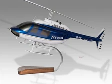 Agusta Bell AB-206 Slovenian Police Solid Wood Handcrafted Helicopters Model