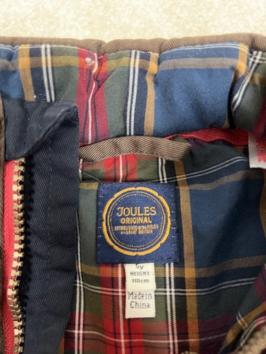 Joules Vest Boys 5 Brown Puffer Coat Snap Zip Pockets Youth Kids - Picture 7 of 13
