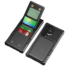 Leather Stand Phone Case w/ Card Holder For Samsung Galaxy S25 Ultra S24 FE S23