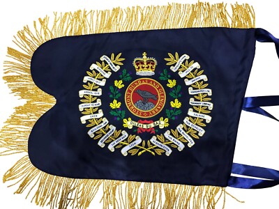 BagPipe Banner personalisiert beidseitig handbestickt Maßanfertigung blau/gold