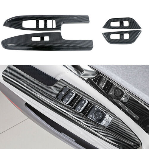 For Kia Carnival 2022-2023 Carbon ABS Glass Window Lift Switch Panel Cover Trim