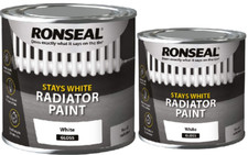 Ronseal Radiator Paint Stays White GLOSS Paint  White  750ml And 250ml