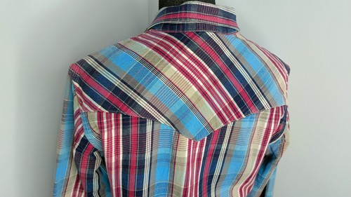 Hysteric Glamour Japan plaid western ladies left handed Belnap metal snap shirt - Picture 9 of 18