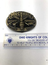 Vintage Mechanic Belt Buckle Made in USA Automotive