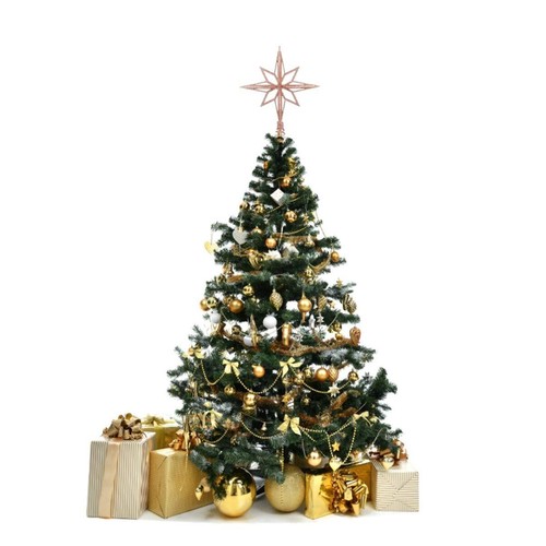 Glittered Christmas Tree Topper Metal Star Tree Topper Xmas Tree-top Decor Ro... - Picture 8 of 8