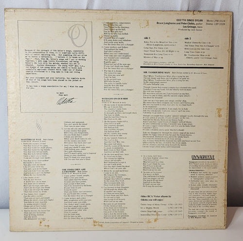 Odetta Sings Dylan Vinyl LP 1965 US Hollywood Mono Pressing Folk - Foto 2 di 14