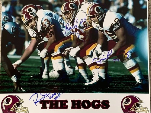 WASHINGTON REDSKINS "THE HOGS" SIGNED 8X10 BOSTIC MCKENZIE LACHEY GRIMM L@@K