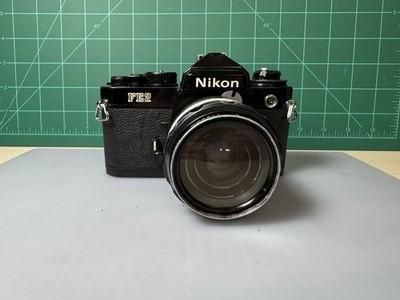 Nikon FE2 35mm SLR Film Camera BLACK + Nikkor-O 35mm f/2 Auto Lens