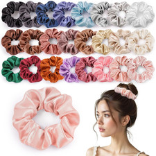 24PCS Satin Scrunchies Set Soft Hair Ties Elastic 24 Colors