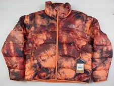 The North Face Puffer Jacket Womens XL Coral Sunrise Ice Dye Print NWT $210.00