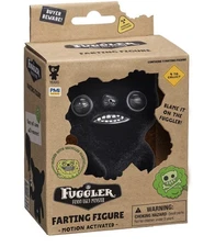 Used Once. Fuggler Ugly Monster Farting Figures 3" Black Munch Motion Activated